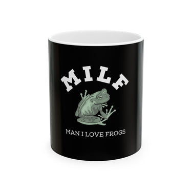 Funny Frog Lover Humor MILF Man I Love Frogs Ceramic Coffee Mug-0